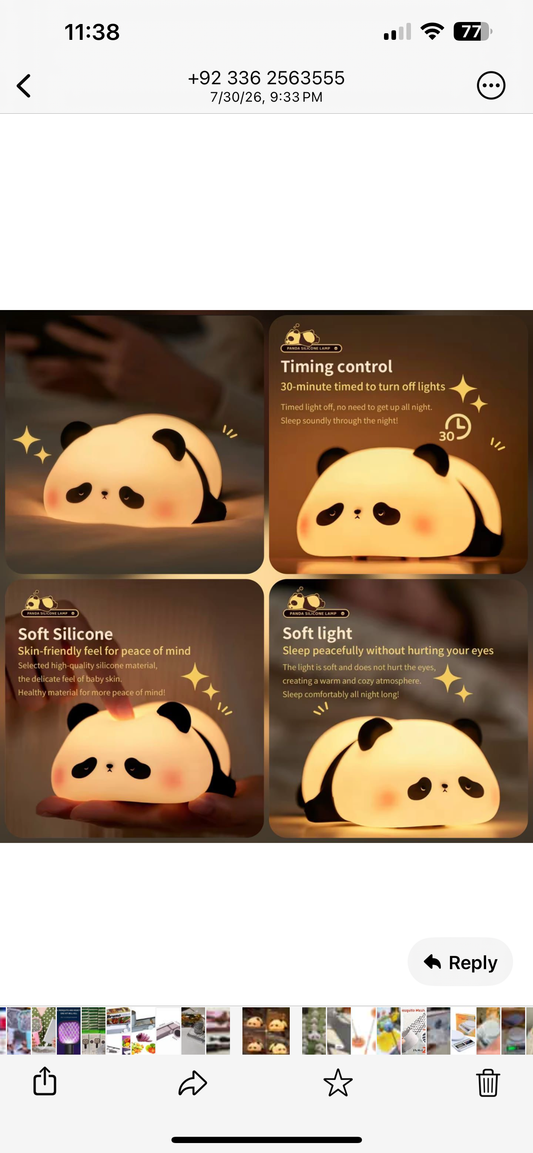 Panda silicon lamp