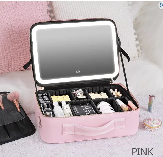 Vanity bag with led Mirror