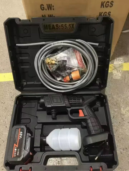 Rechargeable pressure washer gun