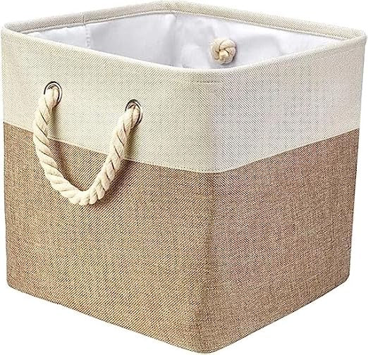 2 tone white & beige storage box