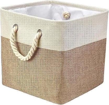 2 tone white & beige storage box
