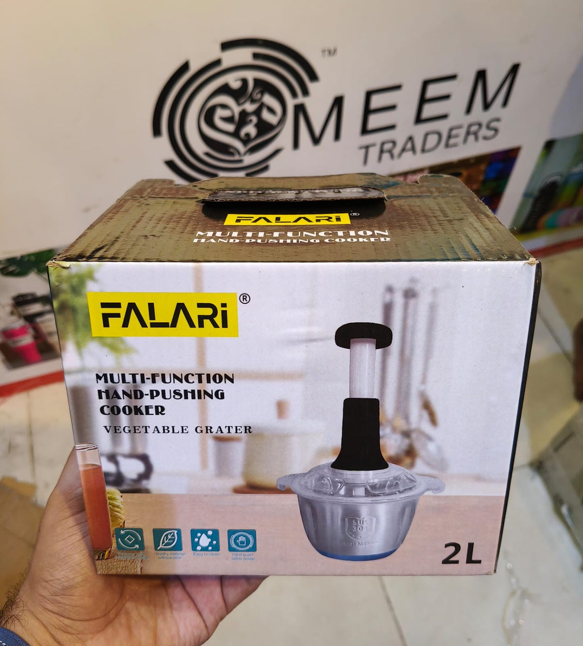 Meat and Vegetable Push Chopper with Stainless Steel