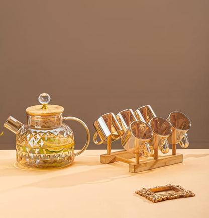 Glass Amber Tea set