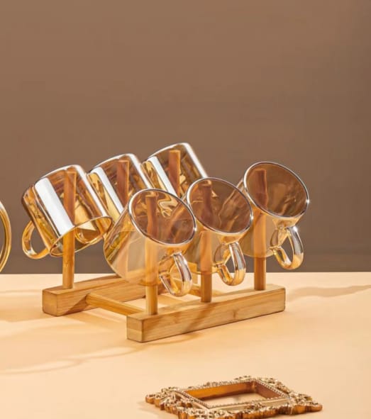 Glass Amber Tea set