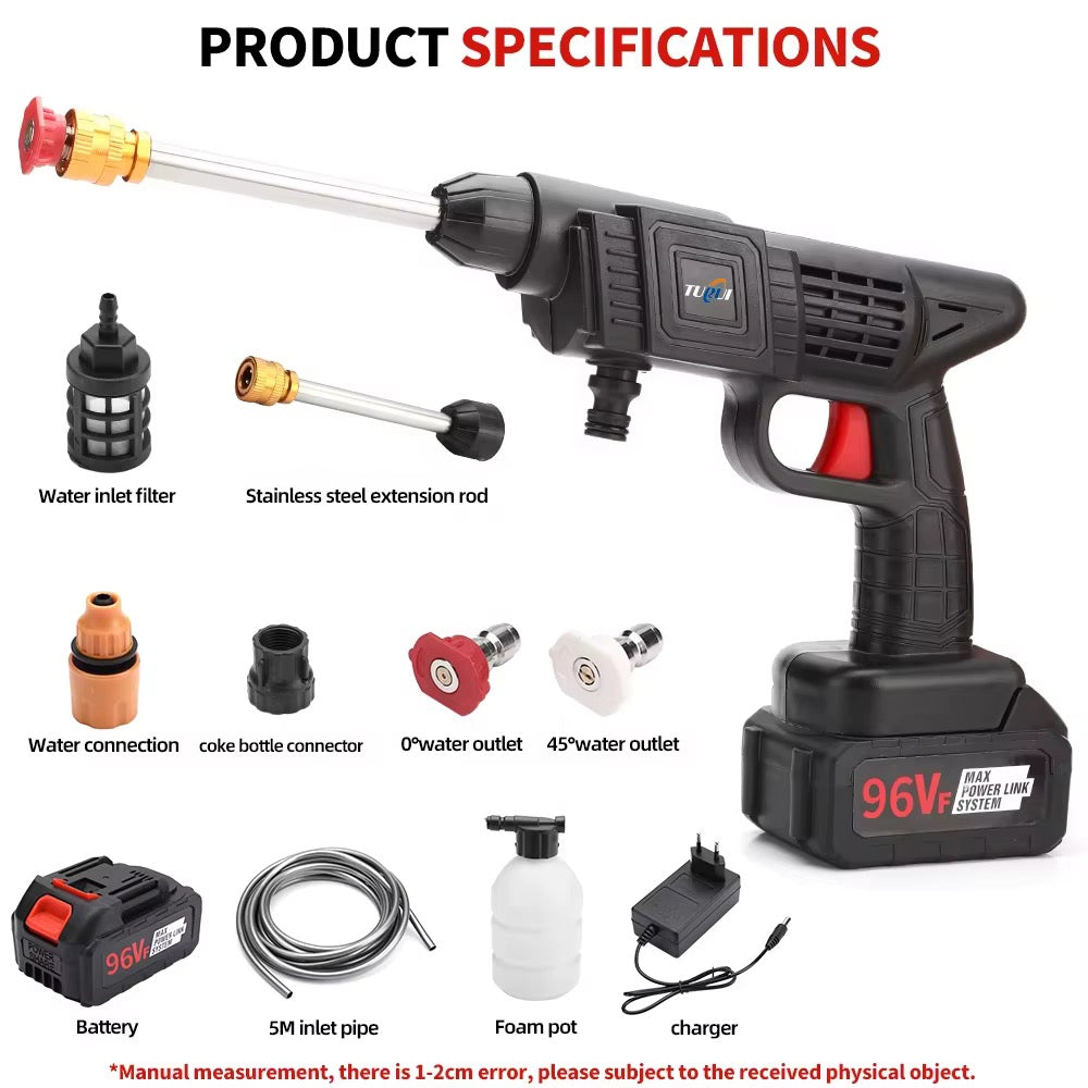 Rechargeable pressure washer gun