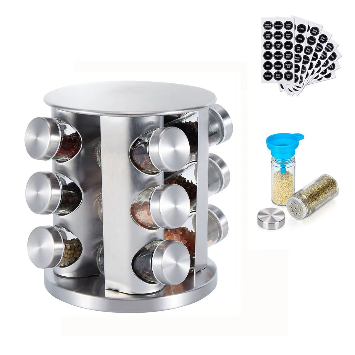 12pc steel spice Jar rack