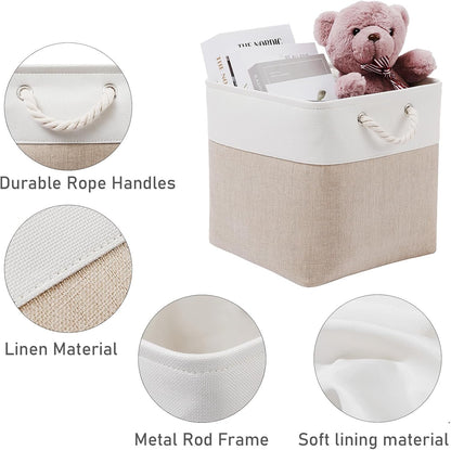 2 tone white & beige storage box