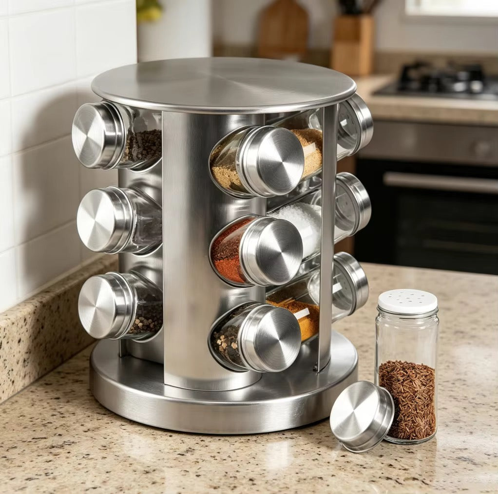 12pc steel spice Jar rack