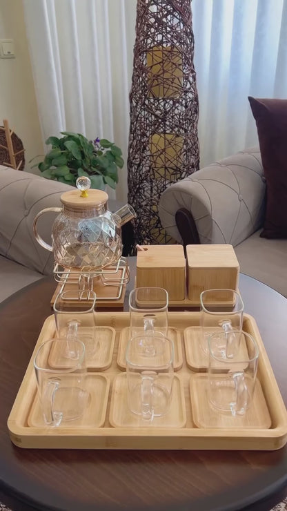 Glass Amber Tea set